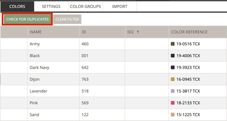 check for color dublicates