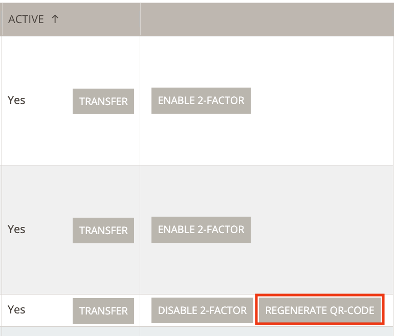 Use Factor Button Two-Factor Authentication - Admin Setup