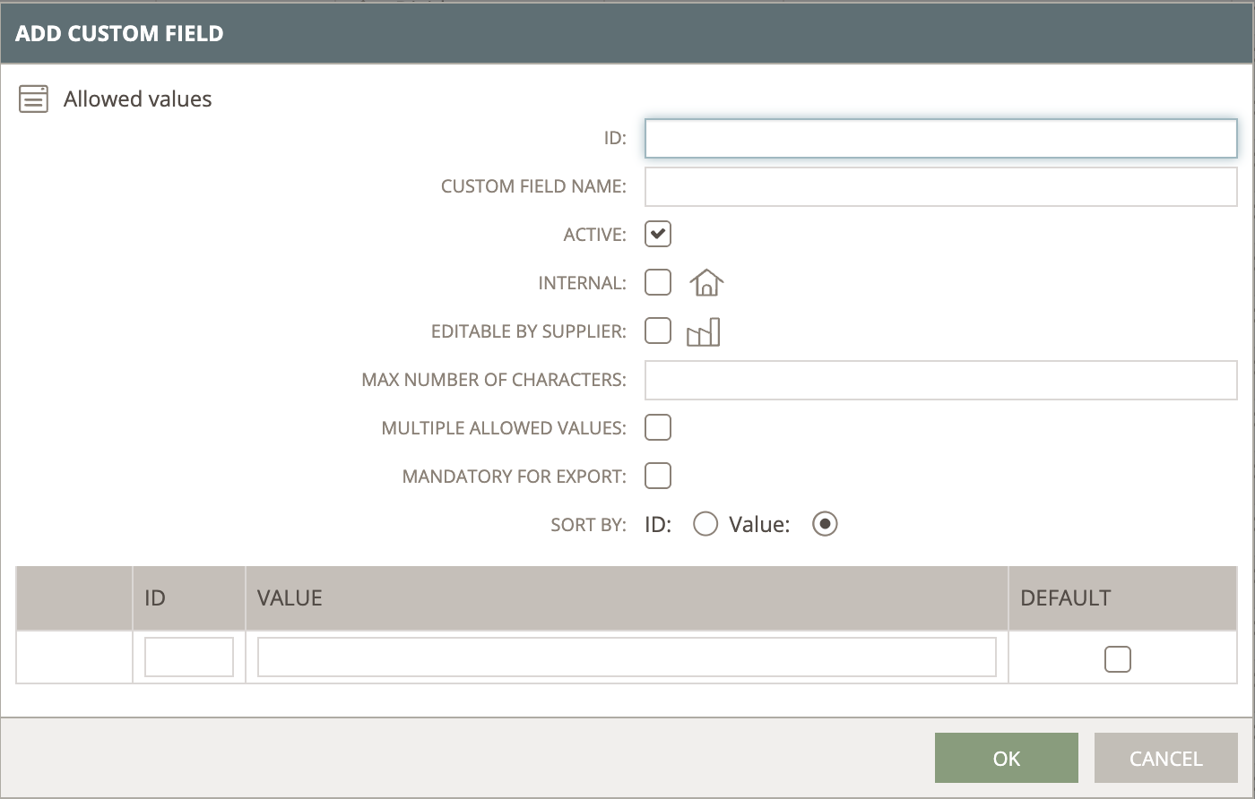 Custom Fields for Items - Admin Setup
