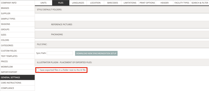 AI file export settings
