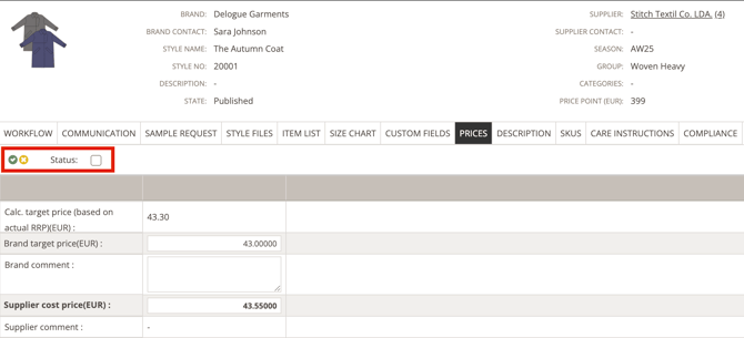 prices-lock prices on styles