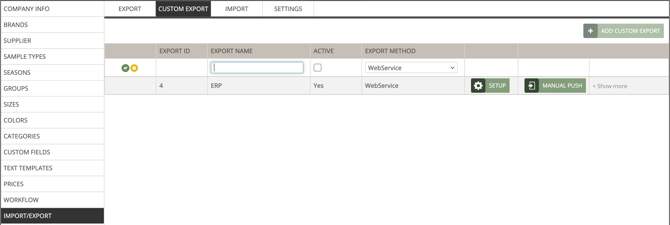 custom export-create new