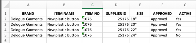import-item size