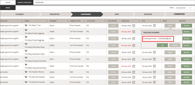 Dashboard-add tracking number-1