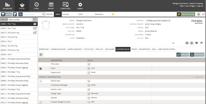 Supplier-custom fields