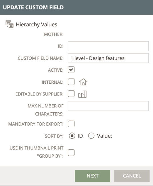 Hierarchy Custom Fields - Admin Setup